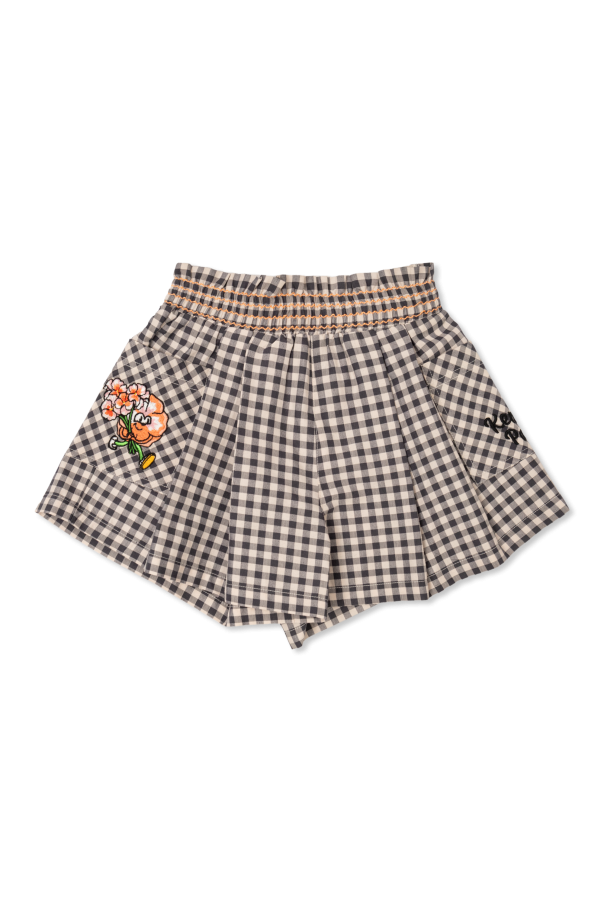 Kenzo Kids Checkered Pattern Shorts