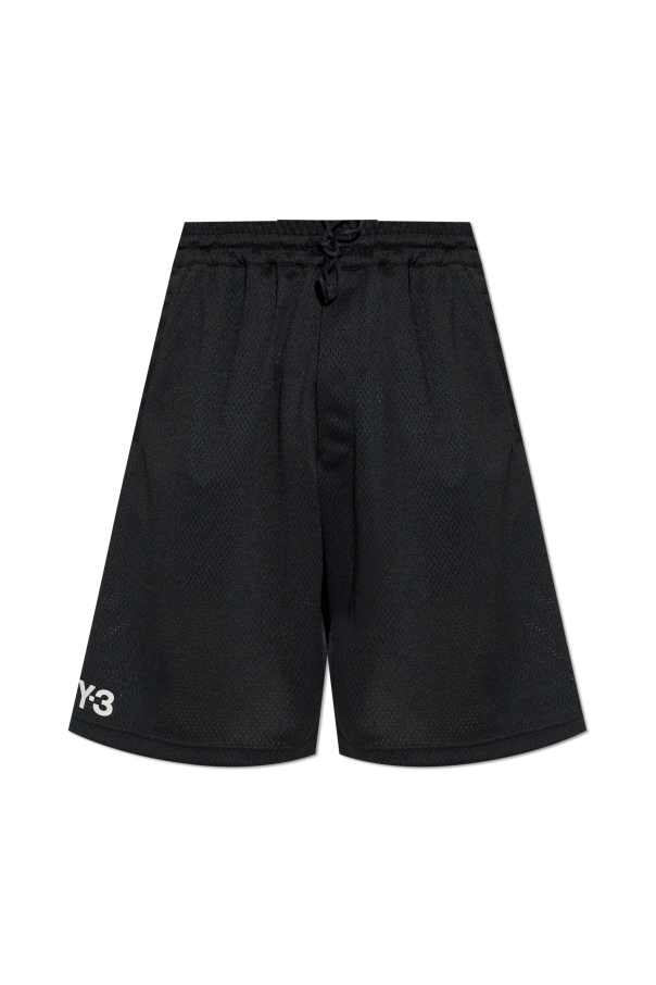 Y-3 Perforated shorts with printed logo