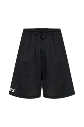 Perforated shorts with printed logo