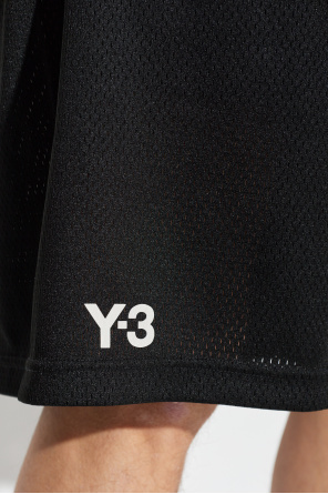 Y-3 Perforated shorts with printed logo