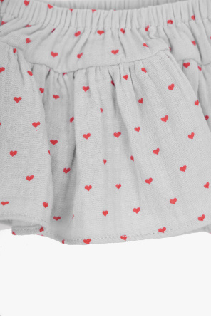 Konges Sløjd ‘Irma’ Creme shorts with motif of hearts