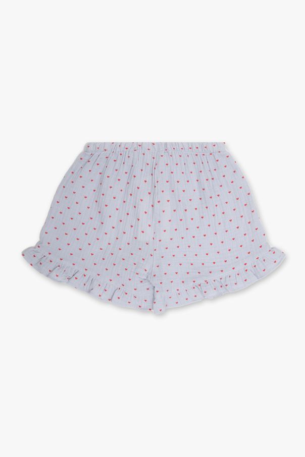 Konges Sløjd ‘Irma’ cropped shorts with motif of hearts