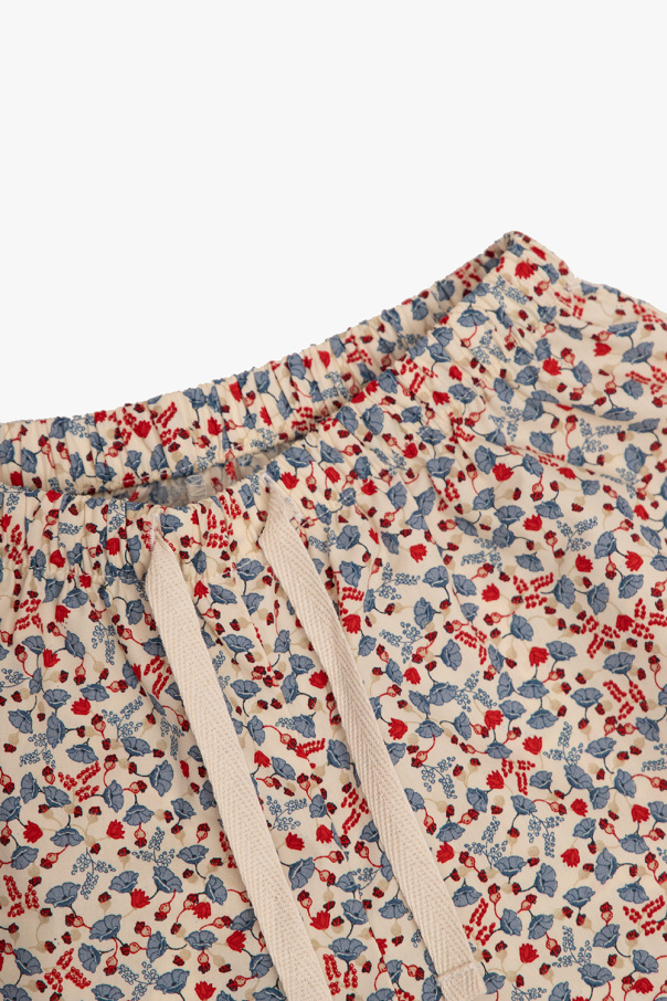 Konges Sløjd ‘Fiolina’ shorts Rosso with floral motif
