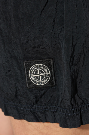 Stone Island Pantalones cortos con parche de logo