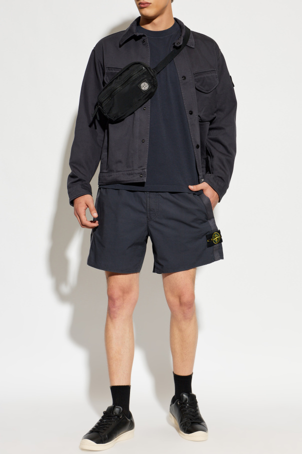 Stone Island Shorts with logo patch