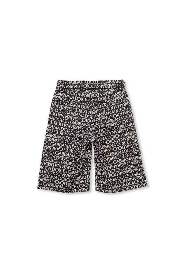 Dolce & Gabbana logo-patch short-sleeve polo shirt Kids Cargo shorts