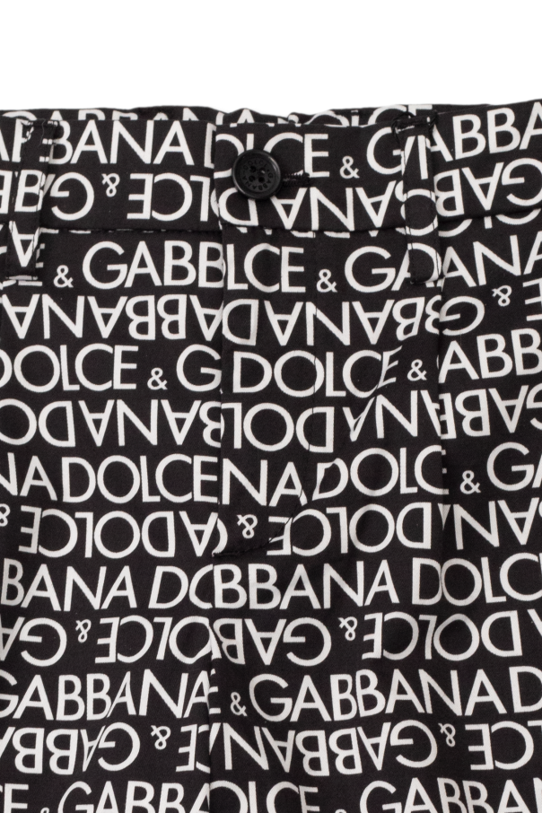 Dolce & Gabbana logo-patch short-sleeve polo shirt Kids Cargo shorts