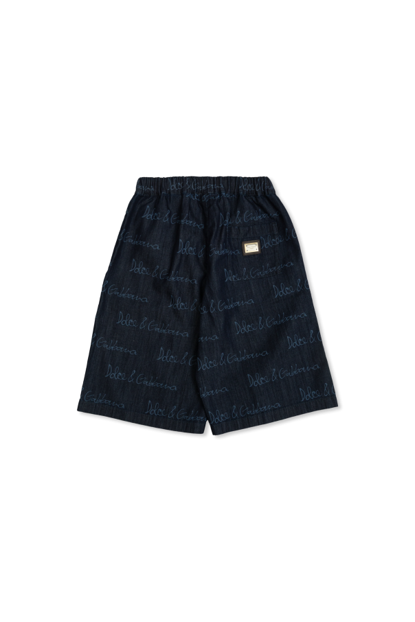 Dolce & Gabbana Kids Pantalones cortos vaqueros con monograma