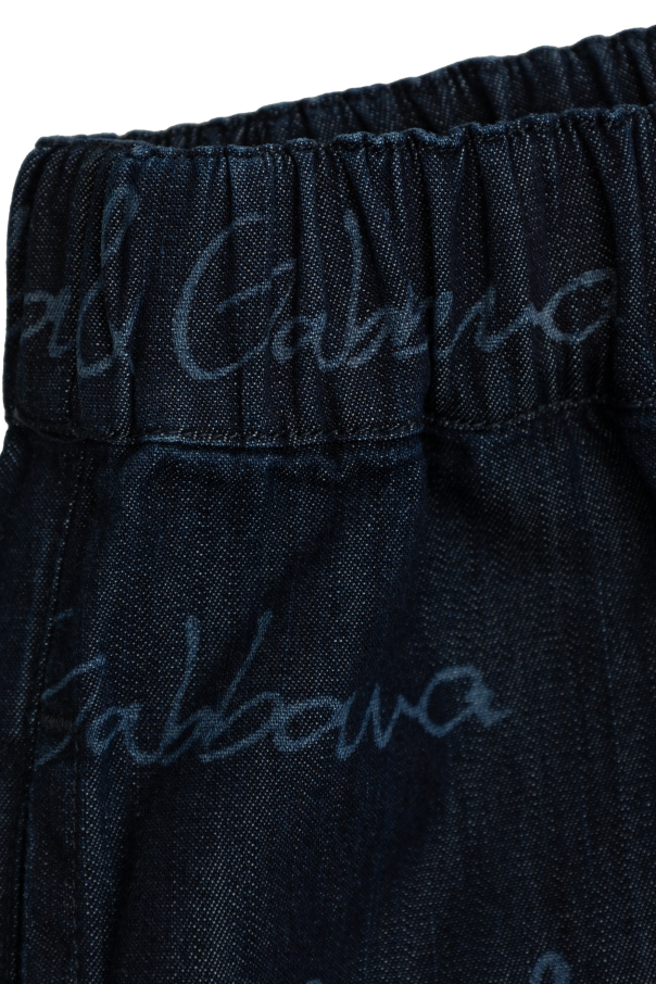 Dolce & Gabbana Kids Pantalones cortos vaqueros con monograma