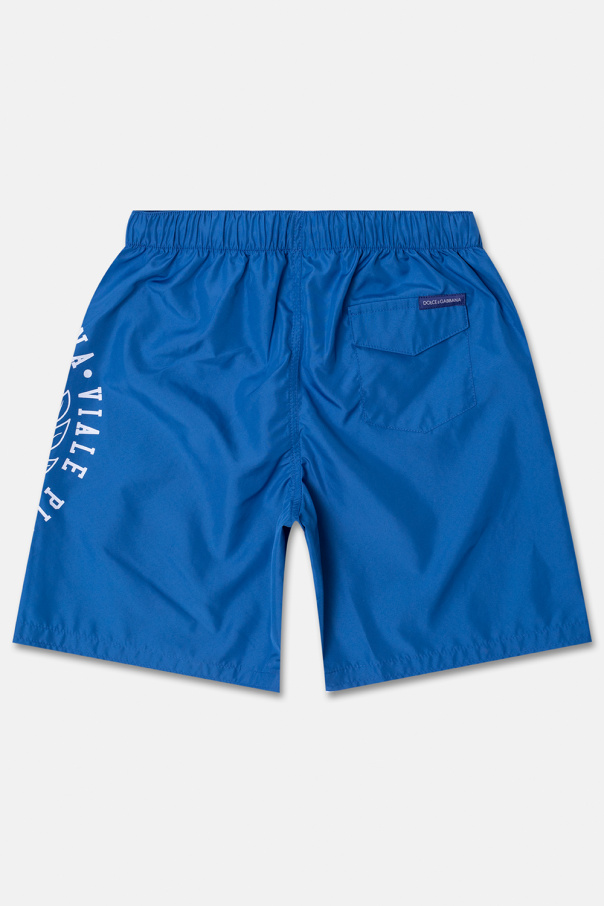 Dolce & Gabbana logo-embossed beachwear sliders Kids Swim shorts