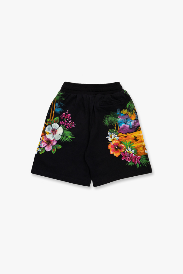 Dolce & Gabbana sheer sock-style stiletto sandals Printed shorts