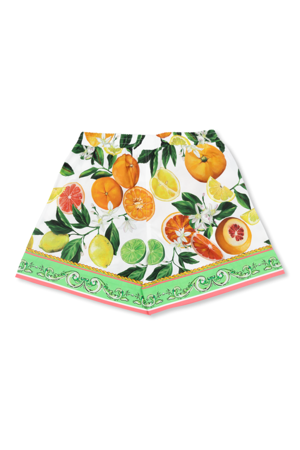 Вельветовая куртка джинсовка в стиле dolce & gabbana Shorts with citrus motif