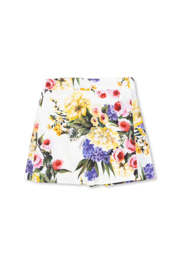 Skirt-shorts with floral motif od Dolce & Gabbana Kids