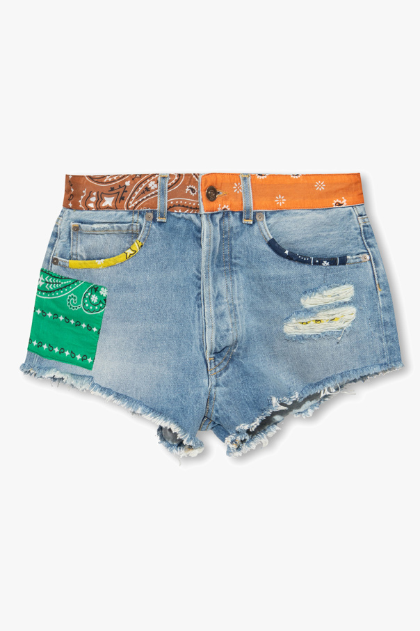 Alanui ‘California Patchwork’ denim shorts