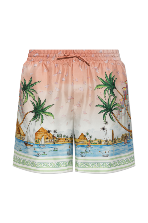 Silk shorts with print