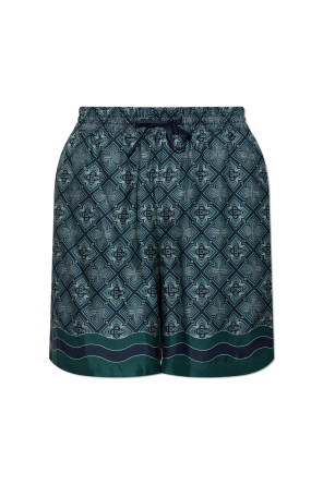 Pantalones cortos de seda con monograma