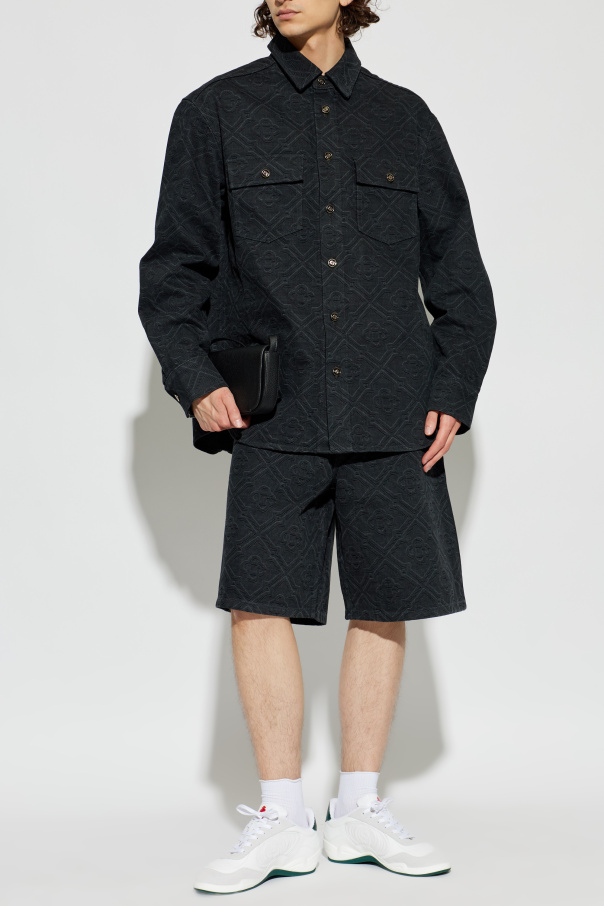 Casablanca Denim shorts with monogram