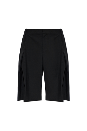 Wool shorts with pleats