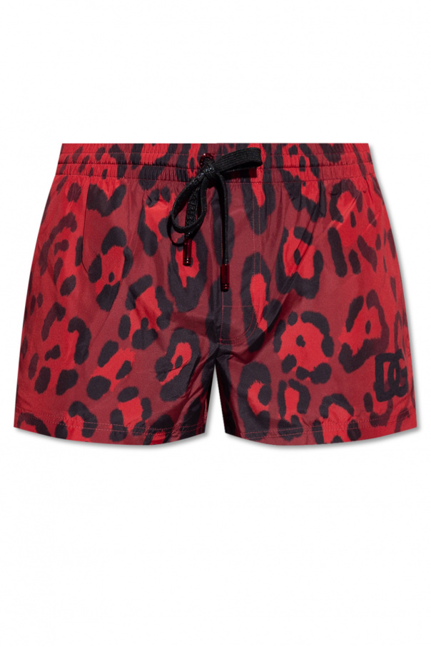 dolce Jeans & Gabbana Leather And Knit Boots Swim shorts