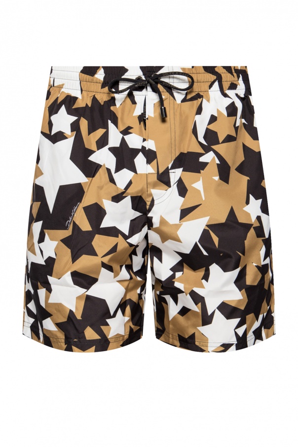 patterned swim shorts