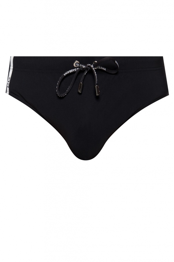 Dolce & Gabbana DG leather belt Branded swimming briefs