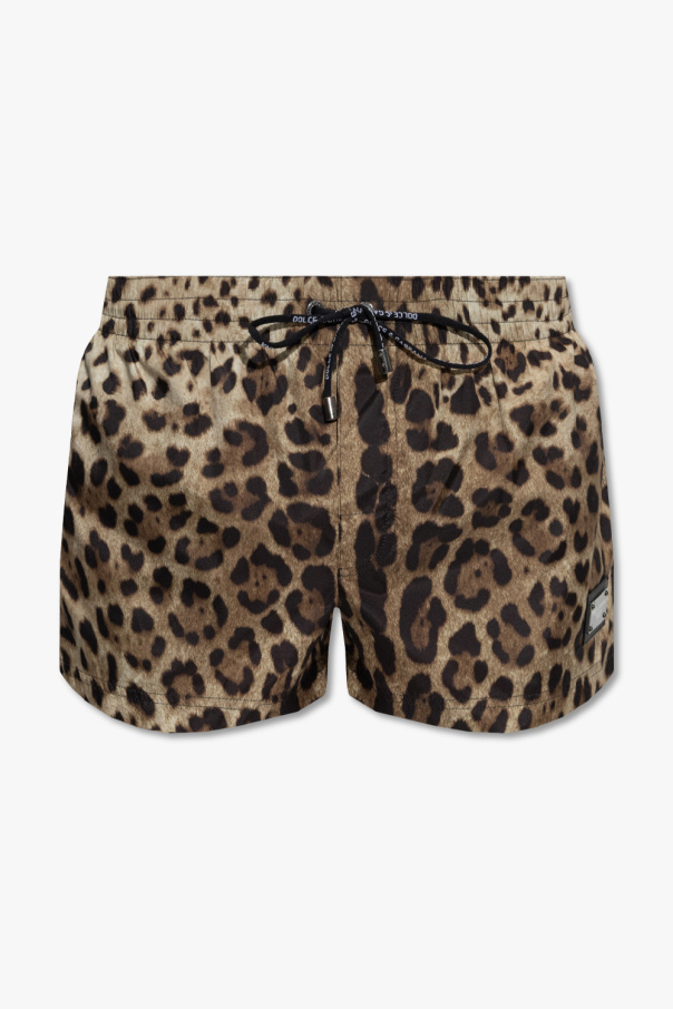 Leopard print swim shorts od Dolce & Gabbana