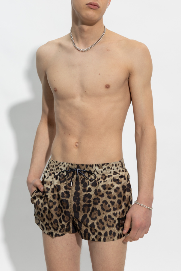 Dolce coat & Gabbana Leopard print swim shorts