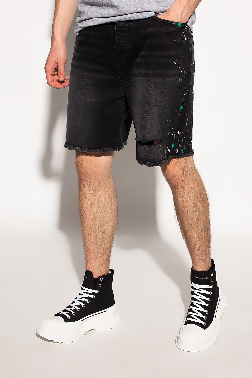 Amiri cargo denim shorts Blau