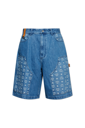 Denim shorts with monogram