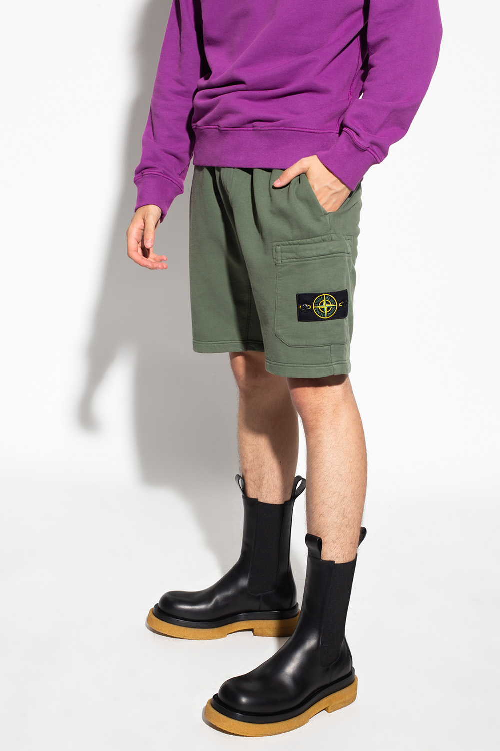 Stone Island Logo-patched Smiley shorts