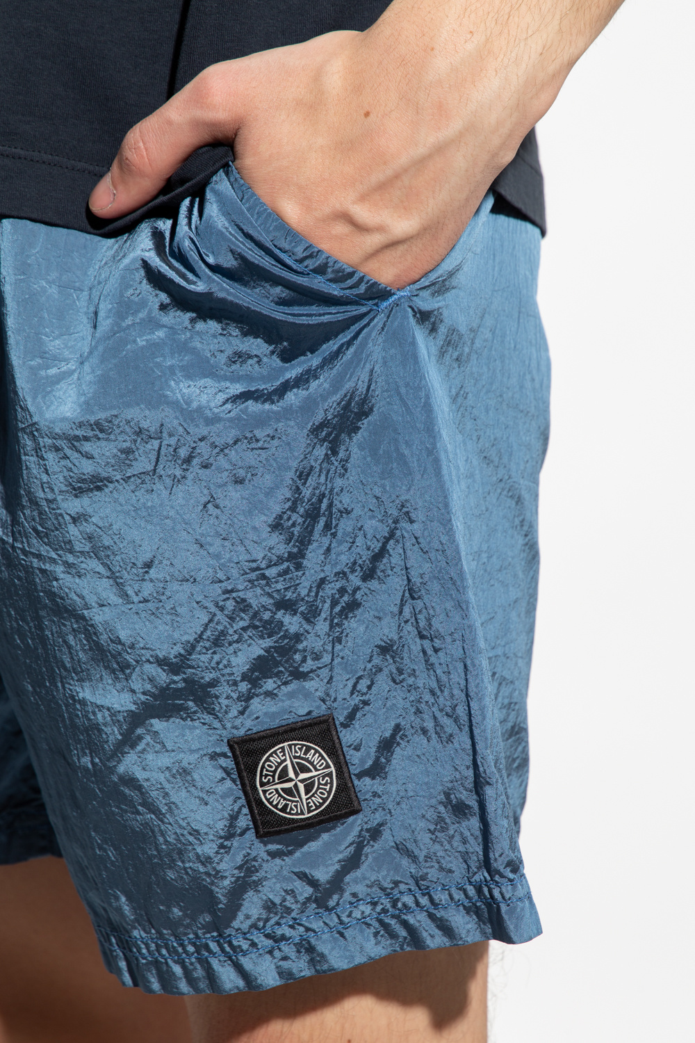 Stone Island drawstring waist wool shorts Grau