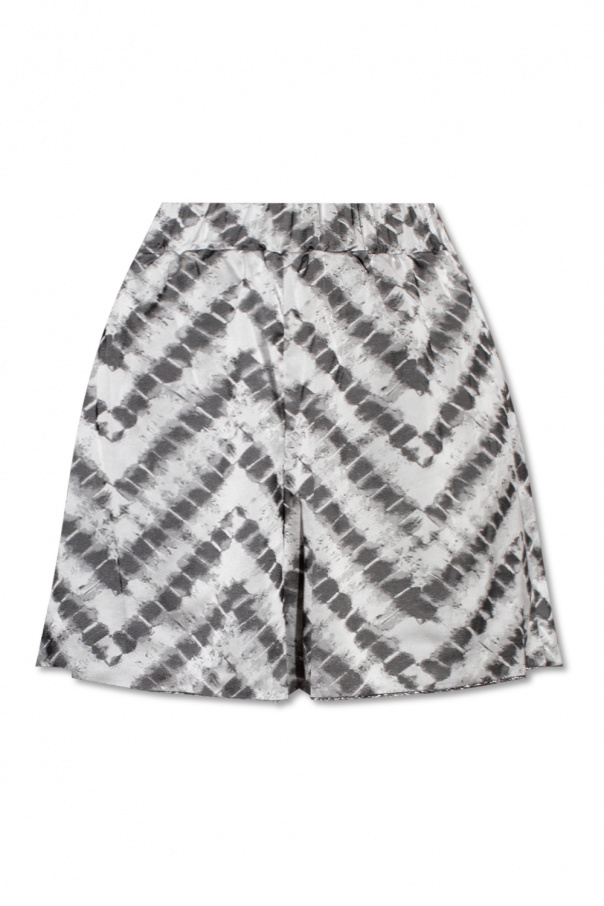 Oseree Patterned high-waist shorts