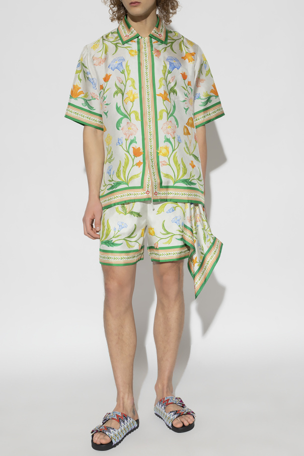 Casablanca Silk shorts with floral motif