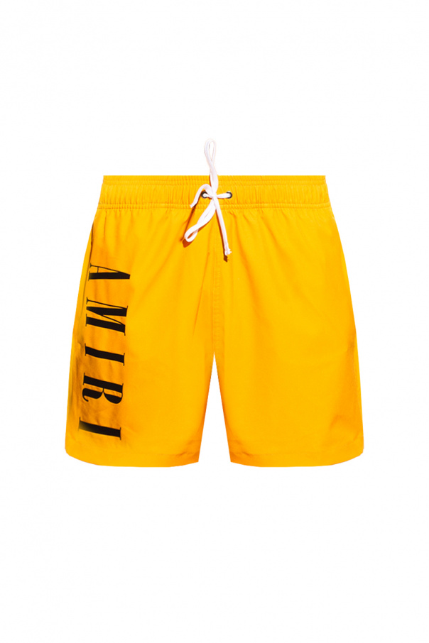 AMIRI yellow Paint Splatter Swim Shorts