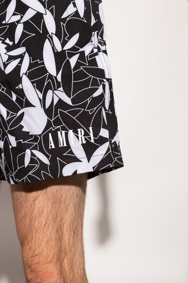 Amiri Swim shorts floral-print with logo