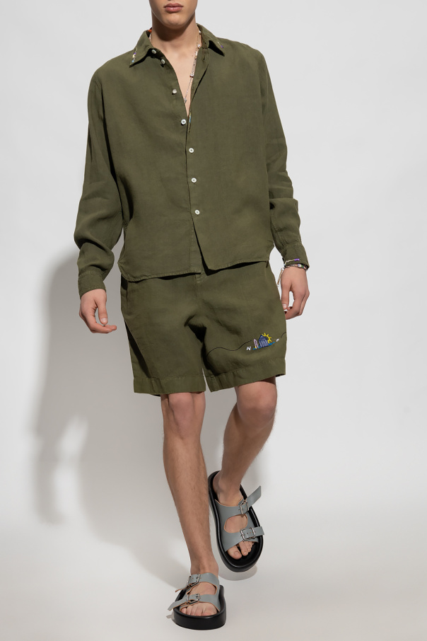 Nick Fouquet Linen Neon shorts