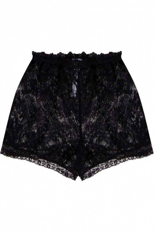Dolce & Gabbana Badeshorts mit grafischem Print Weiß Lace shorts