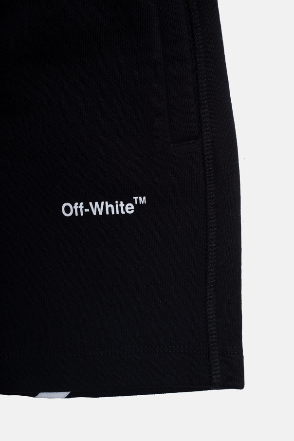 Off-White Kids jean shorts with logo