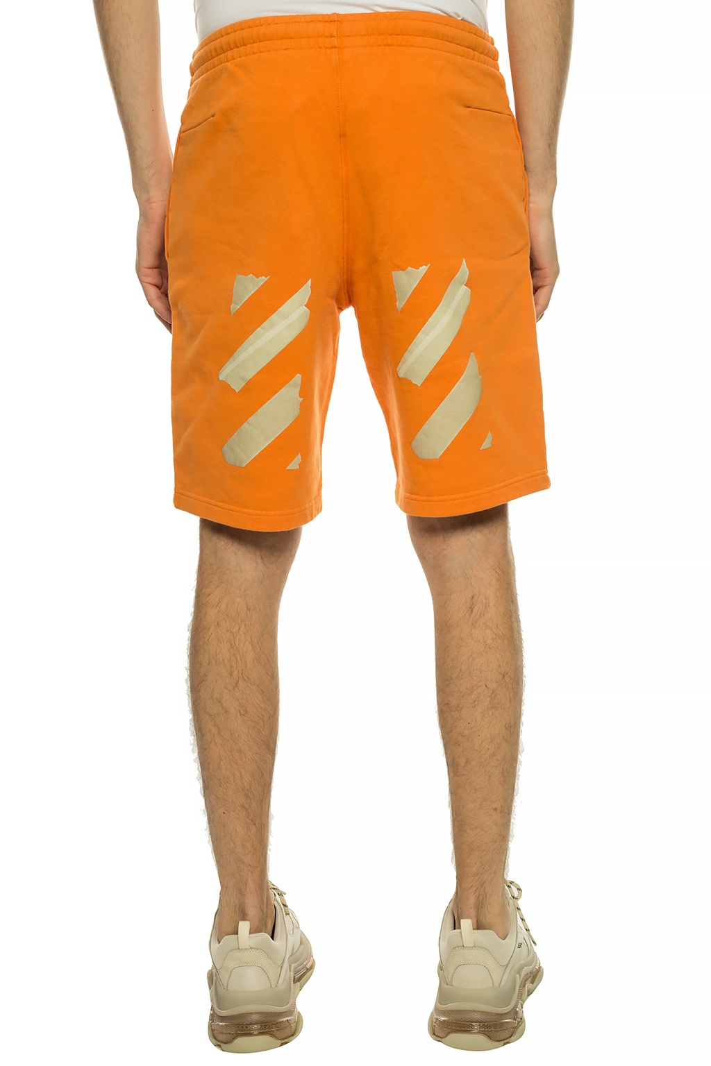 orange off white shorts