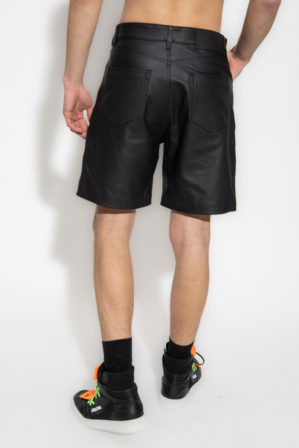 Off-White Leather block shorts