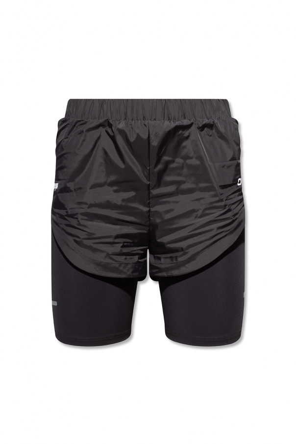 Off-White Plus Acid Wash Loopback Runner Shorts