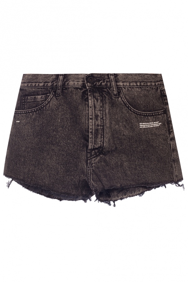 Off-White Raw-trimmed denim shorts