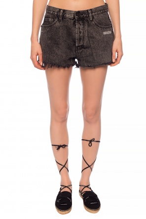 Off-White Raw-trimmed denim shorts