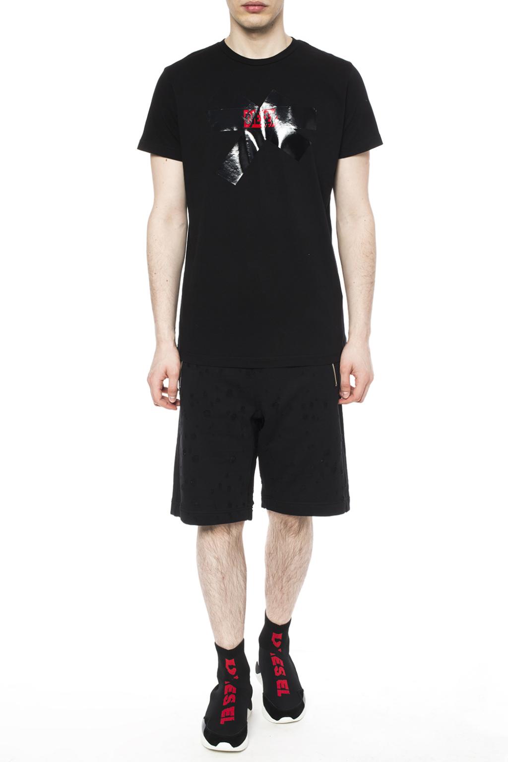 distressed sweat shorts