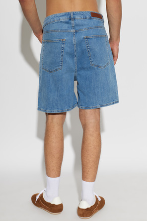Palm Angels Denim Shorts with Logo