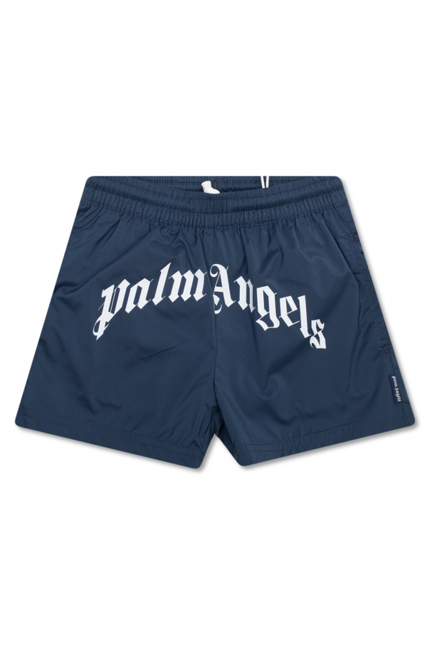 Palm Angels Kids Nuages-print velvet leggings