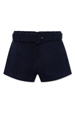 Tweed shorts with belt