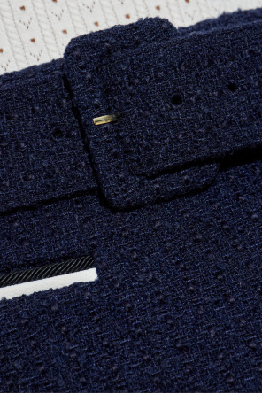 Self-Portrait Tweed shorts with belt