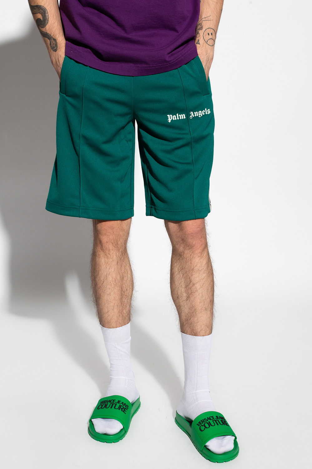 Palm Angels Shorts with side stripes