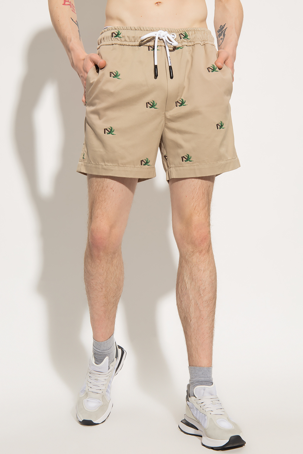 Diesel Kids logo-embroidered cargo shorts - Neutrals